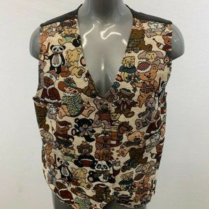 Bobby Brooks Women's Large Bear Print Sleeveless